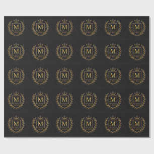 Papier Cadeau "Emblème Royal NMKY – Monogramme M Crest Design"