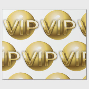 Papier Cadeau Emblème VIP Or 3D Luxe