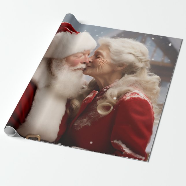 Papier Cadeau Embrasser M. et Mme Père Noël (Déroulé)