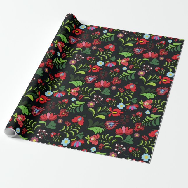 Papier Cadeau Embroderie hongroise de Matyo (Déroulé)