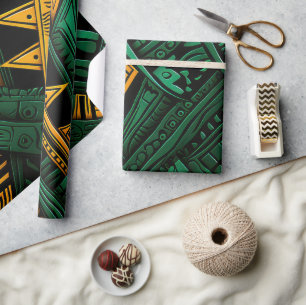 Papier Cadeau Emerald Ankara Elegance - Green African Ankara