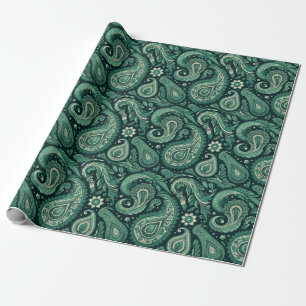 Papier Cadeau Emerald Green Paisley