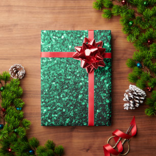 Papier Cadeau Émeraude de parties scintillant verte