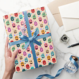 Papier Cadeau Émotions Visages colorés