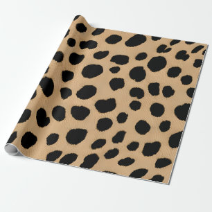 Papier Cadeau Empreinte de léopard classique en beige et noir