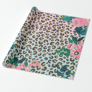 Papier Cadeau Empreinte de léopard de Parties scintillant flora