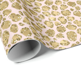 Papier Cadeau Empreinte de léopard Glitzy Glam Gold Blush Partie