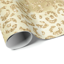 Papier Cadeau Empreinte de léopard Gold Glam Parties scintillant