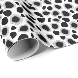 Papier Cadeau Empreinte de léopard - noir et blanc