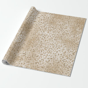 Papier Cadeau Empreinte de léopard Parties scintillant Gold Luxe