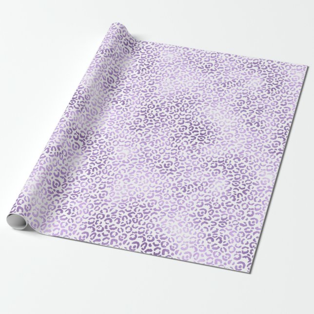 Papier Cadeau Empreinte de léopard pourpre (Déroulé)