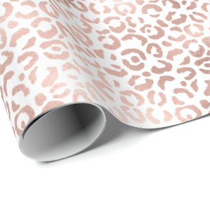 Papier Cadeau Empreinte de léopard rose