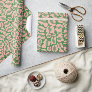 Papier Cadeau Empreinte de léopard vert