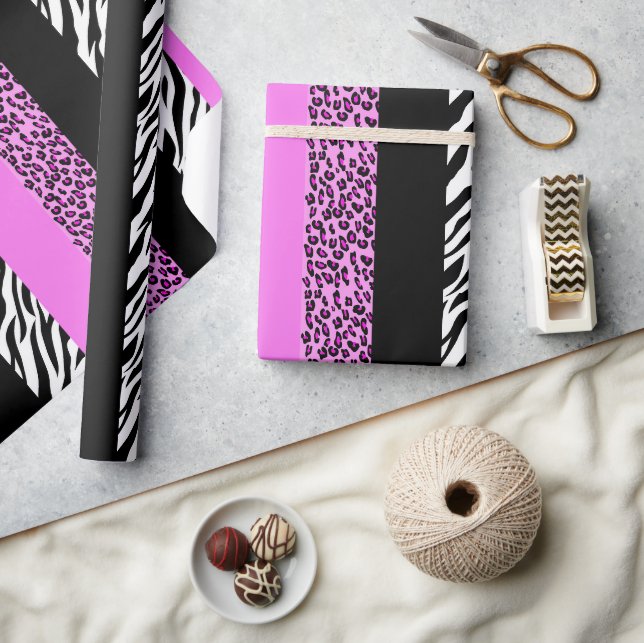 Papier Cadeau Empreinte de léopard, Zebra Print, Poster de anima (Artisanat)