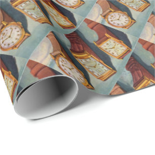 Papier Cadeau Empreinte de montres bracées des années 1940