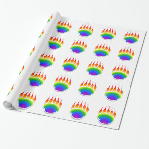 Papier Cadeau Empreinte de patte de l'ours arc-en-ciel