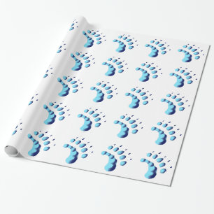 Papier Cadeau Empreinte de patte d'ours polaire
