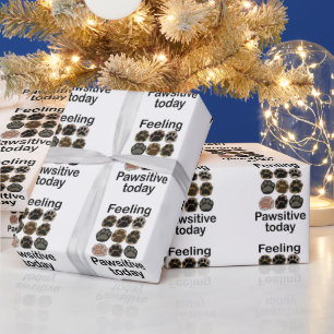 Papier Cadeau Empreinte de Patte Sentiment Patte Positif Aujourd