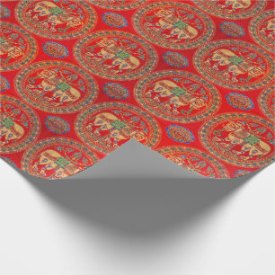 Papier Cadeau Empreinte d'éléphants d'Inde orientale