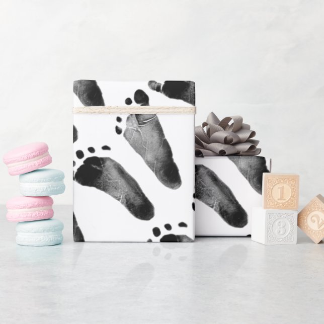 Papier Cadeau Empreintes bébé (Baby Shower)