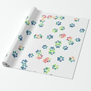 Papier Cadeau Empreintes de pattes partout