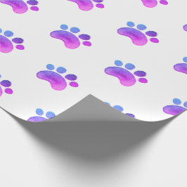 Papier Cadeau Empreintes de pattes roses Chat Chien Animal Empre