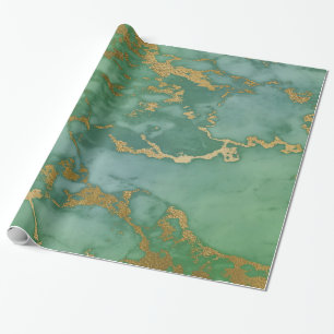 PAPIER CADEAU EN MARBRE VERT LUXE PAPIER EN MARBRE