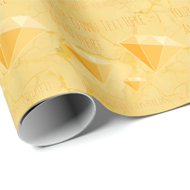 Papier cadeau en or diamant jaune pour bijoux (Coin rond)