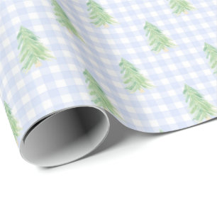Papier Cadeau en vichy Arbres de Noël Papier d'enveloppement de 