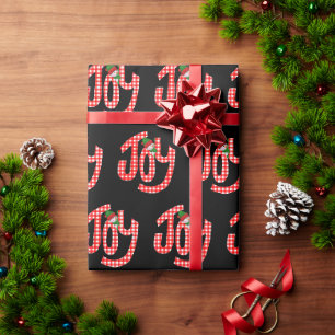 Papier Cadeau en vichy Joie Sur Noir
