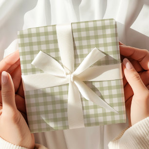 Papier Cadeau En vichy verte