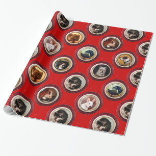 PAPIER CADEAU ENAMÉRIQUES VICTORIENNES /PORTRAITS DE CHIEN MINIA