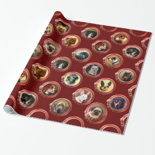 PAPIER CADEAU ENAMÉRIQUES VICTORIENNES /PORTRAITS DE CHIEN MINIA