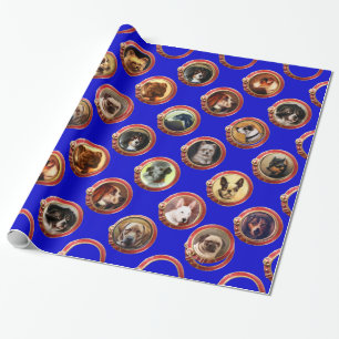 PAPIER CADEAU ENAMÉRIQUES VICTORIENNES /PORTRAITS DE CHIEN MINIA