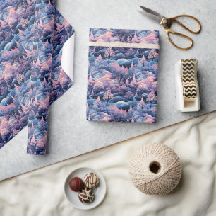 Papier Cadeau Enchanted Aurora Wonderland : Design hivernal