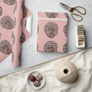 Papier Cadeau Encourageant les femmes noires, cheveux naturels, 