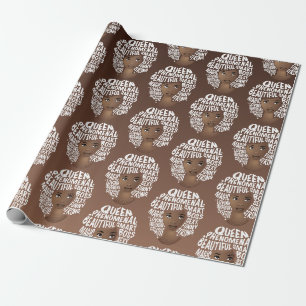 Papier Cadeau Encouragement des femmes noires, beauté des cheveu