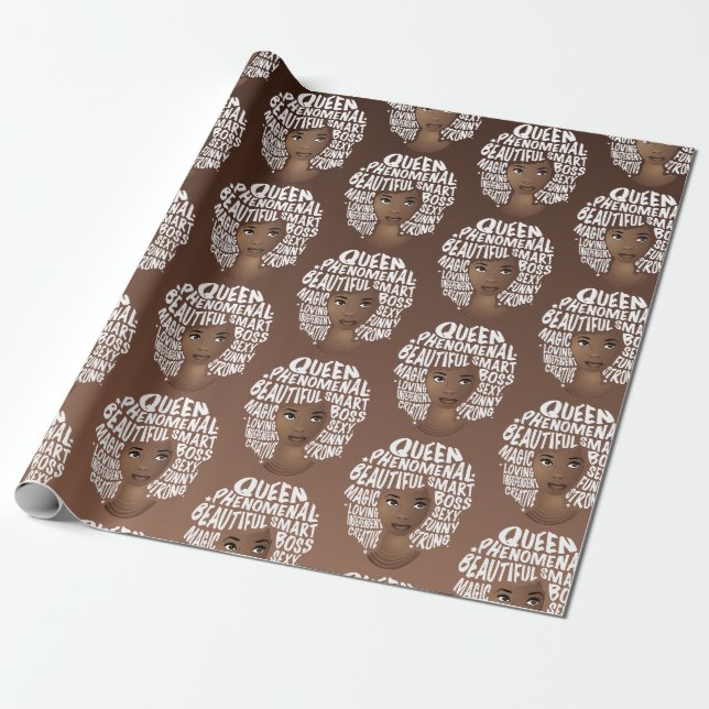 Papier Cadeau Encouragement des femmes noires, beauté des cheveu (Déroulé)