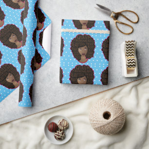 Papier Cadeau Encouragement des femmes noires, Motif des étoiles