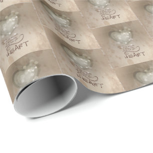 Papier Cadeau Encouragement Religieux du Cœur, Grunge