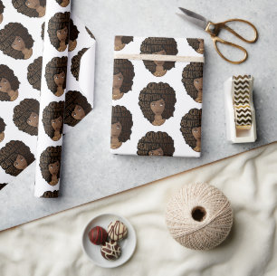 Papier Cadeau Encourager les femmes noires, beauté des cheveux n