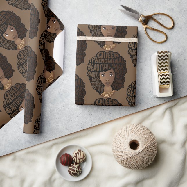 Papier Cadeau Encourager les femmes noires, Brown (Artisanat)