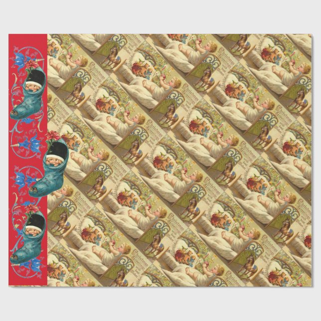 PAPIER CADEAU ENFANT AVEC JOUETS, STOCKAGE DE NOËL ET CADEAUX (Plat)