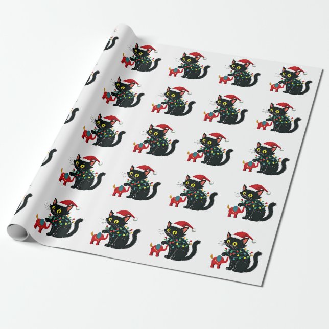 Papier Cadeau Enfant Chat Lady Christmas Kamala Trump (Déroulé)