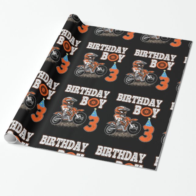 Papier Cadeau Enfant de 3 ans - Enfant d'anniversaire - Vélo de  (Déroulé)