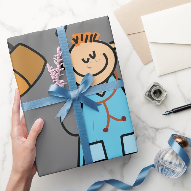 Papier Cadeau Enfant médecin (Créateur téléchargé)