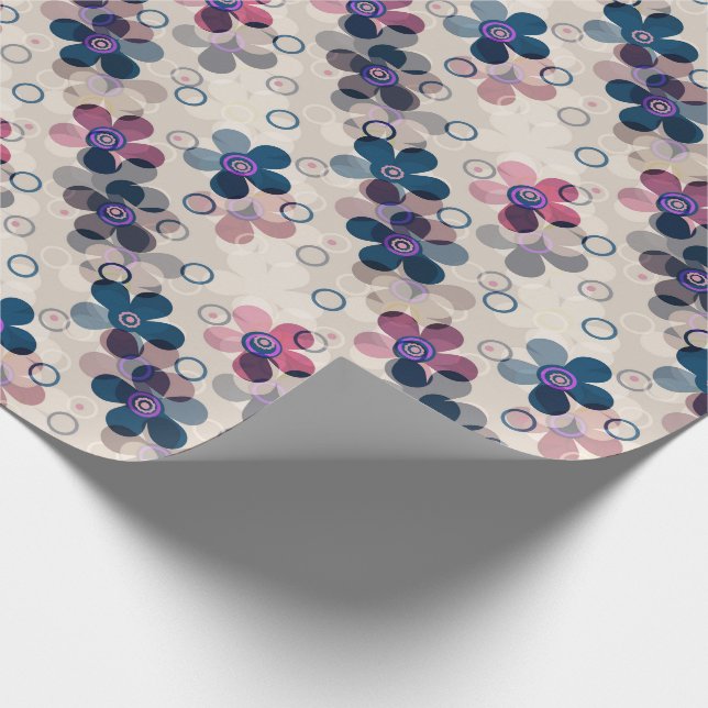 Papier Cadeau Enfants Abstraits mignon dessin animé fleurs fleur (Coin)