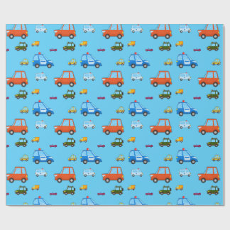 Papier Cadeau Enfants Cartographie Voitures Anniversaire Wrap