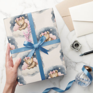 Papier Cadeau Enfants célestes Ours Filles Anniversaire