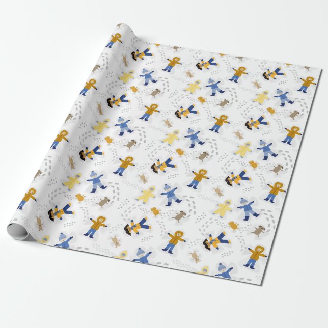 Papier Cadeau Enfants de l'Ange de Neige (Déroulé)